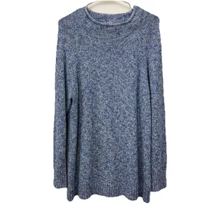 LL Bean Blue Cotton Ragg Funnelneck Pullover Tunic Sweater Size XL‎ thumbnail 5