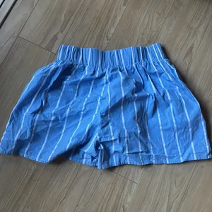 Blue and White Athletic Shorts with Pinstripes thumbnail 3