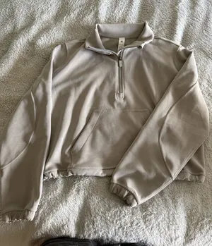 Lululemon Brushed Softstreme Half-Zip pullover in Beige thumbnail 2