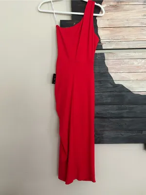 Lulus Centered on Style Red One-Shoulder Bodycon Ribbed Midi Dress Ruched Slit thumbnail 12