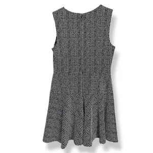 Eliza J. Women Dress 16 Navy Blue White Plaid V-Neck‎ Fit and Flare Sleeveless thumbnail 2