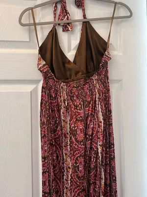 GIANNI BINI Silk Boho Halter Maxi  thumbnail 4