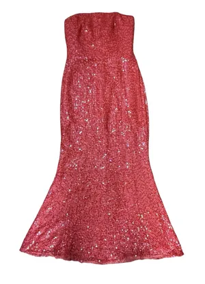Jovani VTG Y2K Sequin Gown‎ Silk Mermaid Maxi Pink Prom Dress Evening Formal 0 thumbnail 1