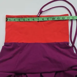 Prana Red Magenta Color‎ Block Solana Strapless Dress Convertible Skirt Small thumbnail 6