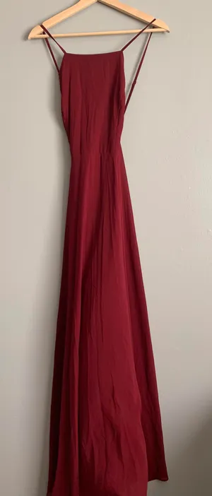 Burgundy / Maroon Maxi Formal Dress thumbnail 7