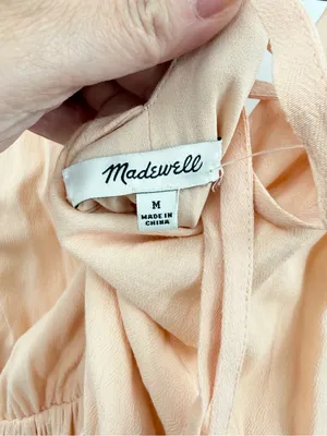 Madewell NWT Women's Magnolia‎ Tie-Back Maxi Dress in Peach Size Medium thumbnail 6