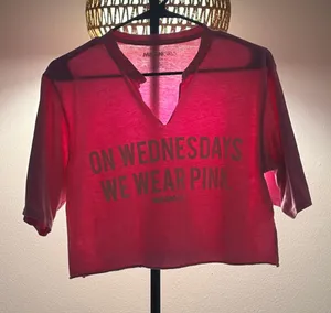 Dream Girls Pink 'On Wednesdays We Wear Pink' Crop Top thumbnail 1