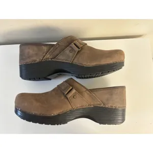 Abeo Bio System Eve Brown Leather Clogs Sz 9 N Slip Resistant Rubber Sole thumbnail 2