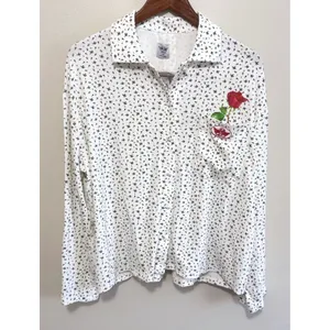 Boys Lie Women's Dainty Daisy's Button‎ Down PJ Top White Floral Angel Sz S NWT thumbnail 4
