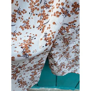 Romantic‎ Ditsy Floral Puff Sleeve Midi Dress White Rust Sweetheart Neck Sl thumbnail 5