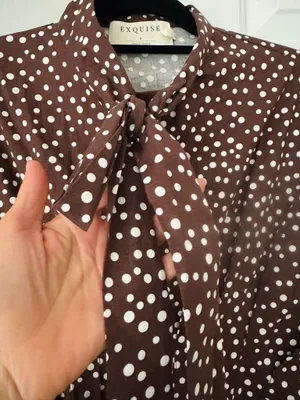 Anthropologie The Tobie Tie-Neck Shirt Dress by Exquise, Size S thumbnail 8