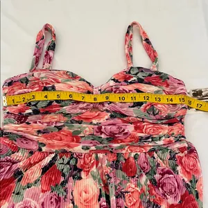 Honey and Rosie Pink Floral Tiered Midi Dress thumbnail 5