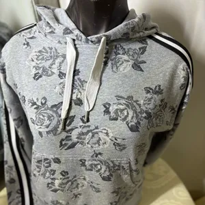 Calvin Klein Gray Floral Hoodie Sweater thumbnail 12
