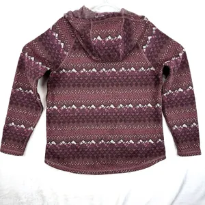 The North Face 1/4 Zip Women’s L Nordic Pattern Red/Brown Pullover Sweater-knit thumbnail 2