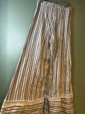 Tigerlily Super Wide Bell Bottom Pants Size 4 Striped Boho festival y2k fairy thumbnail 6