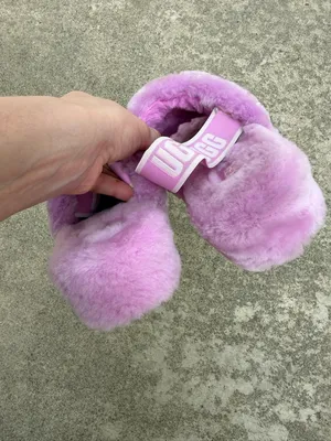 UGG Fluff Yeah Slipper Slide With Strap Pink Purple Size 9 thumbnail 6