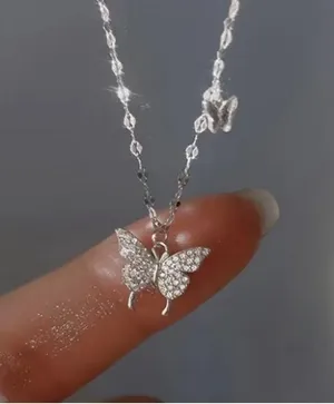 Silver Butterfly Necklace thumbnail 1