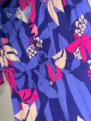 Abel the Label "Santa Cruz" Flutter Sleeve High-Low Midi Dress Athropologie S thumbnail 4