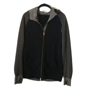 Lululemon Gray Black Full Zip Scuba Hoodie Hooded Warmup Jacket Size 6 thumbnail 1