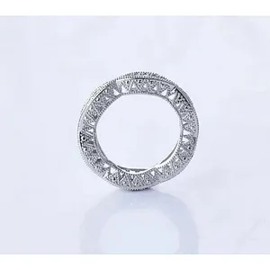 Women's‎ Gold-Plated-925 Eternity Simulated Diamond Engagement Band Ring … thumbnail 12