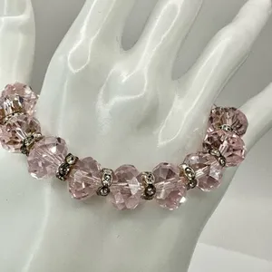 Pink crystal stretchy bracelet thumbnail 2
