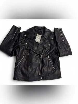 Zenana Virginia Black Vegan Leather Moto Jacket Size M NWT thumbnail 3