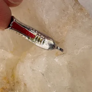 Vintage Silver Tone Ice Skate Charm Red Sole Winter Sports Pendant 3.11g‎ 240 thumbnail 6