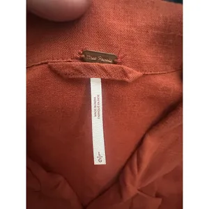 Free People Winnie‎ Linen Blazer Large Suit Jacket Terracotta Double READ #X13-6 thumbnail 3