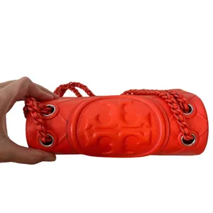Tory Burch Fleming Orange Quilted Leather Convertible Shoulder Crossbody Bag thumbnail 4