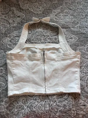 Sincerely Jules White Jean Halter Top thumbnail 3