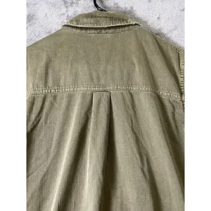 Free People Embellished Military Shirt Jacket Olive Green Embroidered Patch S thumbnail 4