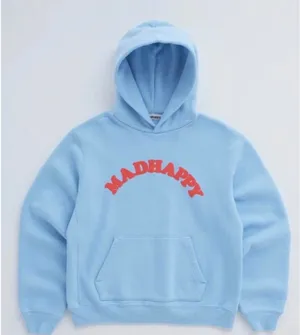 Madhappy Light Blue Hoodie with Red Logo thumbnail 1
