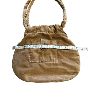 Corduroy Purse Khaki Handbag Boho Retro thumbnail 7