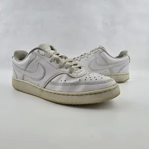 Nike Court Vision Low Sneakers Shoes‎ Triple White CD5434-100 Womens Size 7.5 thumbnail 3