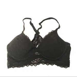 PINK Victoria’s Secret black lace racer back bra M‎ thumbnail 4