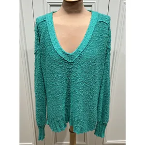 Anthropologie Pilcro Women's Medium Green Oversized‎ Textured Slouchy Sweater thumbnail 2