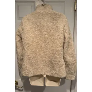 Pendleton Western Sherpa Jacket‎ Womens Medium Ivory Wool Lined Zip Fleece Coat thumbnail 3