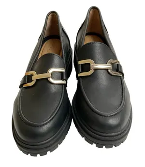 Rachel Zoe‎ Mila Loafer Shoes Size 6.5 Women’s Black/Gold thumbnail 1