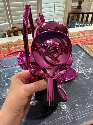 Cape Robbin Magenta Metallic 3D Floral Stiletto Sandals – Size 7.5 thumbnail 3