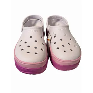 Crocs Classic Stacked Clog Womens 11 Mens 9 White Pink Purple Platform thumbnail 5