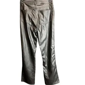 H&M Faux‎ Leather Pants Size 8 Black Straight Leg Casual Career thumbnail 2
