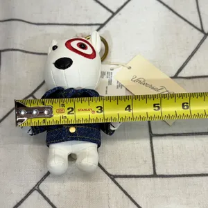 Universal Thread Target Bullseye Dog Keychain Charm OS White Denim Jacket NWT thumbnail 3