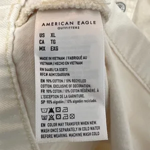 American Eagle Cream Denim Button Front Overall Dress XL NWT thumbnail 6