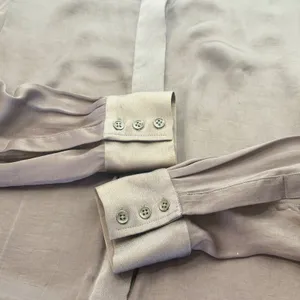 Rag & Bone Silk Sheer Hi Low Blouse Taupe Long Sleeve‎ Top S Minimalist Designer thumbnail 8