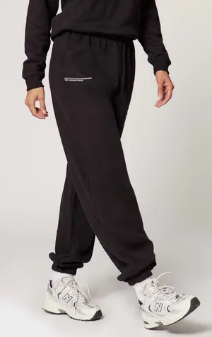 Pretty Little Thing NWT BLACK JOGGERS & HOODIE SET M thumbnail 1