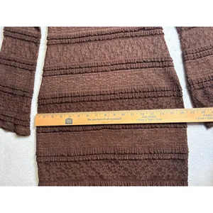 Brown Lace Ruffle Tiered Maxi Dress V-Neck Long Sleeve M thumbnail 12