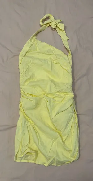 Peppermayo Asymmetrical Halter Neck Yellow Dress thumbnail 1