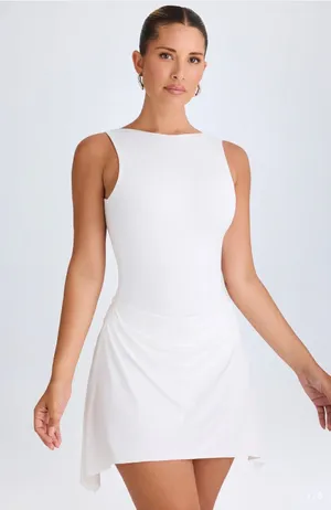 Oh Polly Shirin Draped Open Back Mini Dress White Size M New thumbnail 1