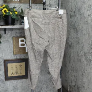 NWT Calvin Klein Plus Size Plaid Ankle Pants X38P6037 16W Luggage Multi Brown thumbnail 6
