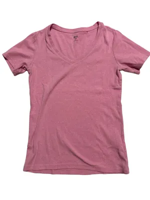 Uniqlo Pink V-Neck Short Sleeve Tee thumbnail 1